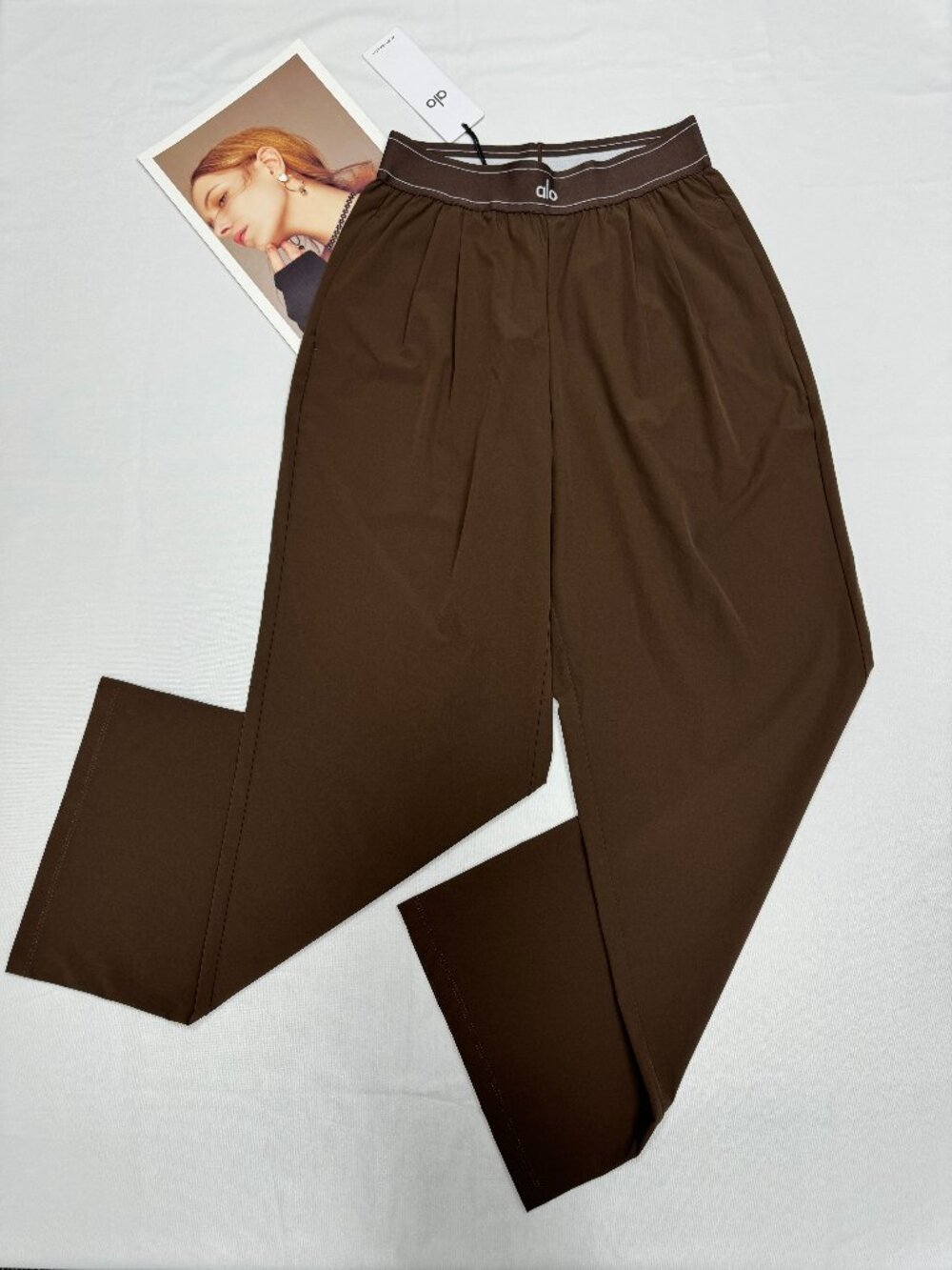 💐ALO Yoga Women's Espresso Wide-Leg Straight Suit Up Pants 😝 30” Inseam | New - Picture 2 of 8